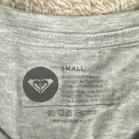 ROXY Women's T-Shirt Cotton Gray Tee Carson Heart New - Picture 5 of 12